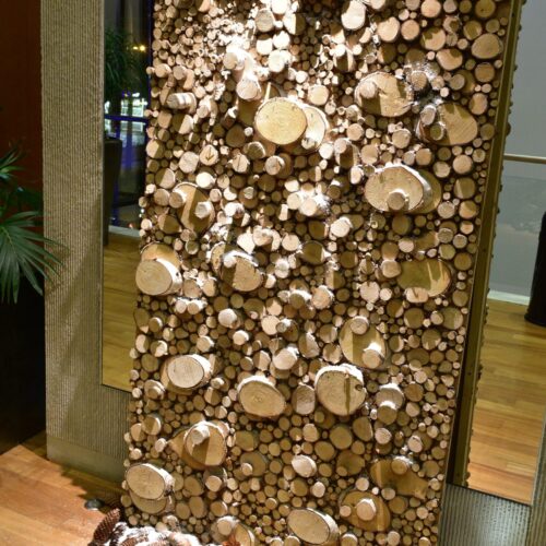 Tableau végétal de rondin de bois