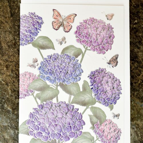 Grande carte de Condoléance - Grande carte de fleurs Hortansia