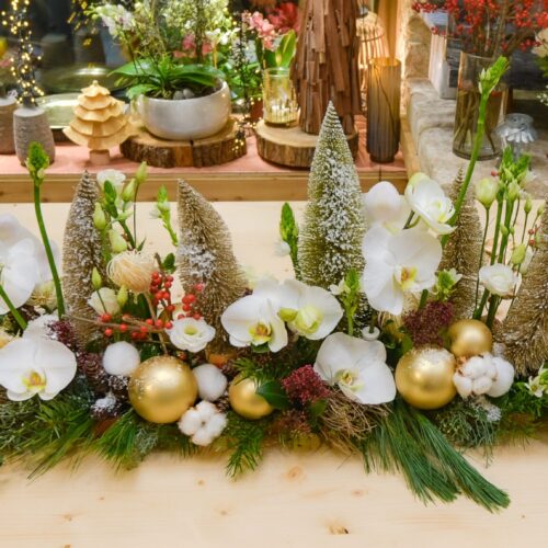 Centre de table pour Noël avec des Orchidées_-8