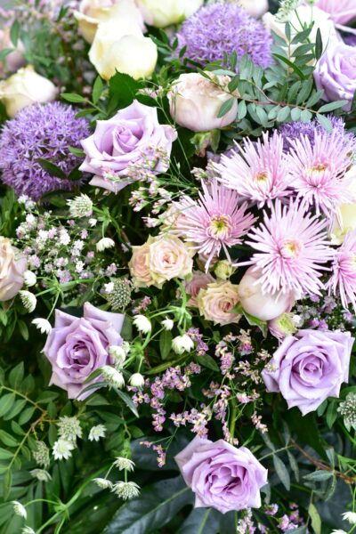 Coussin blanc et Parme_