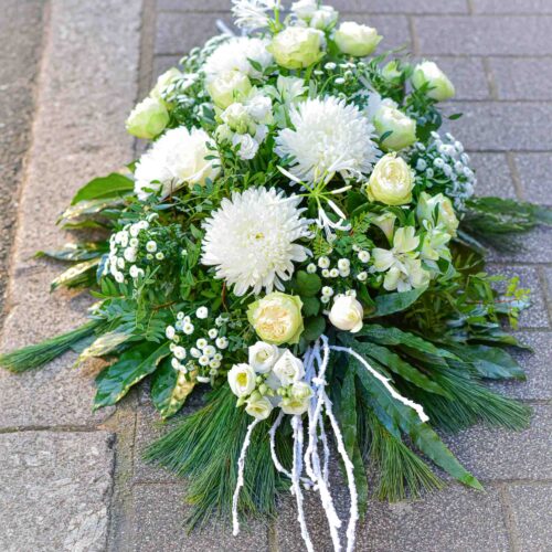Arrangement floral blanc et vert