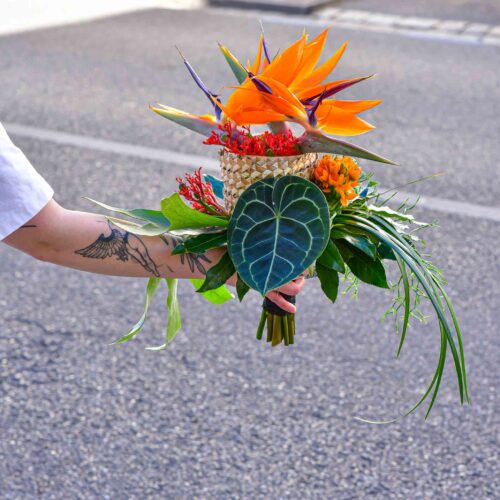 Bouquet de mariée stylisé avec des Strelizias -2