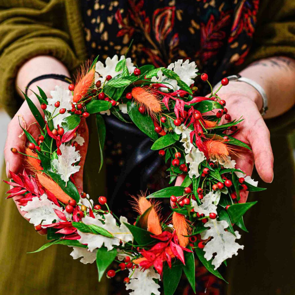 Couronne couleur automnale pour les cheveux